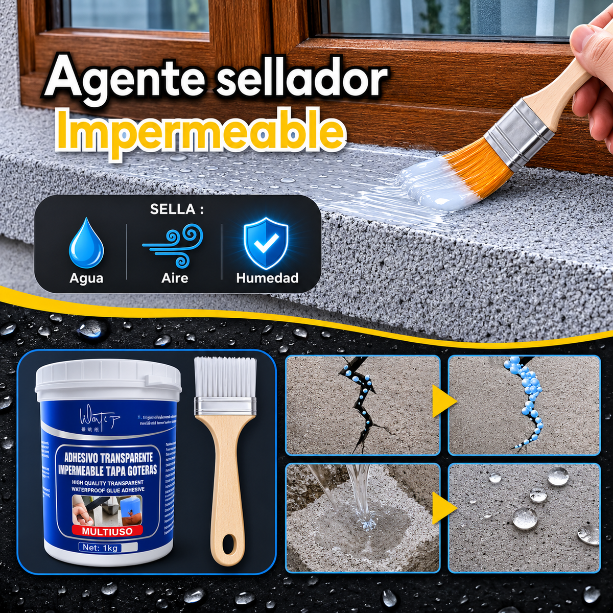Formula Mejorada Sellador Adhesivo AquaDefender ™ 1 KG